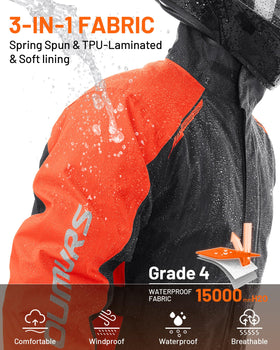 Oumurs detachable hood and waterproof zipper detail boosting weather protection