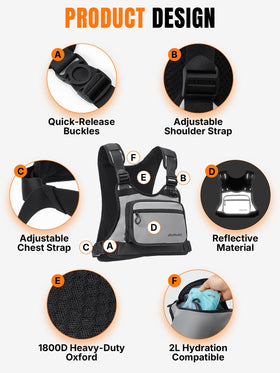 Oumurs hydration pocket open showing 2L bladder compatibility benefit
