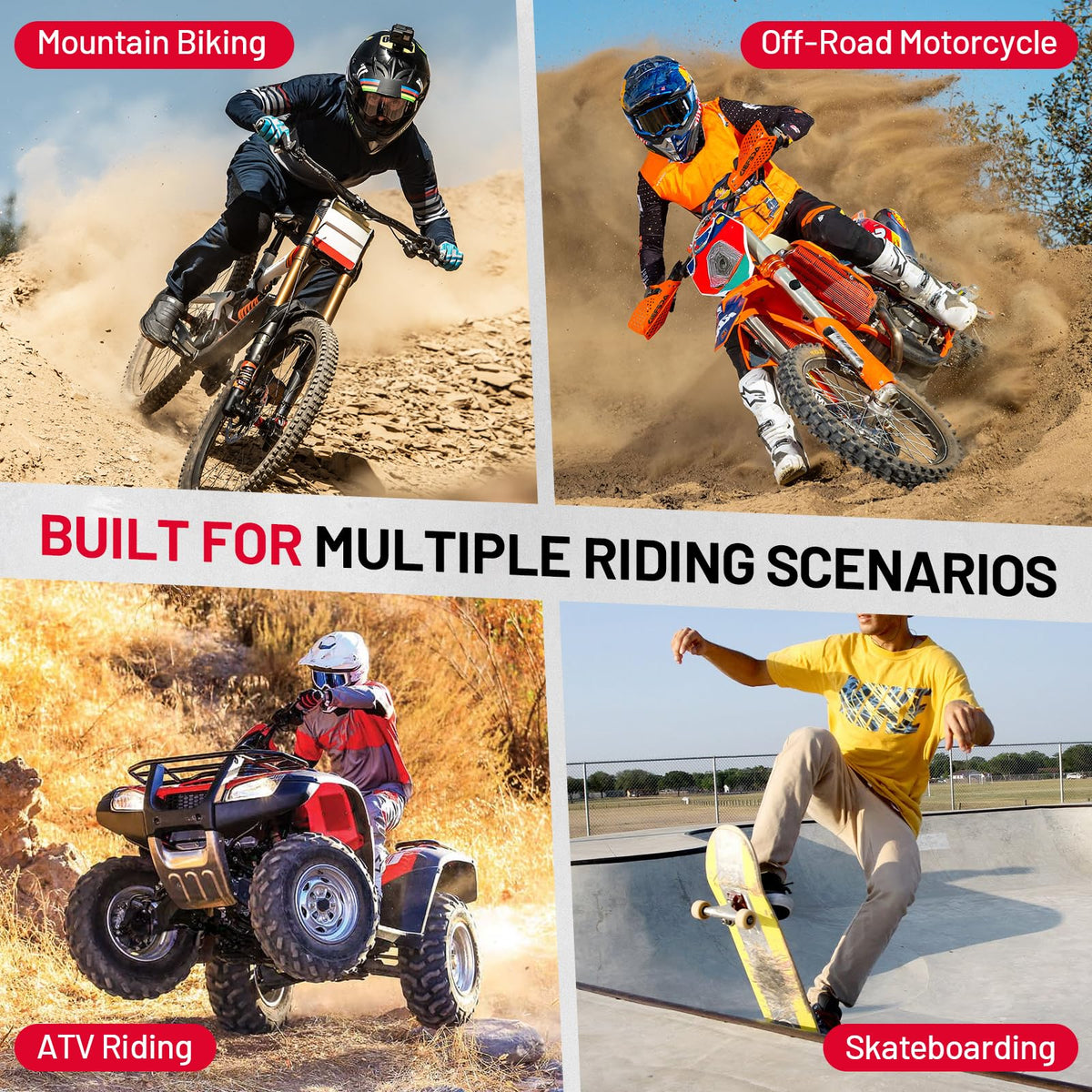 Oumurs chest protector worn by ATV rider showing mobility benefit