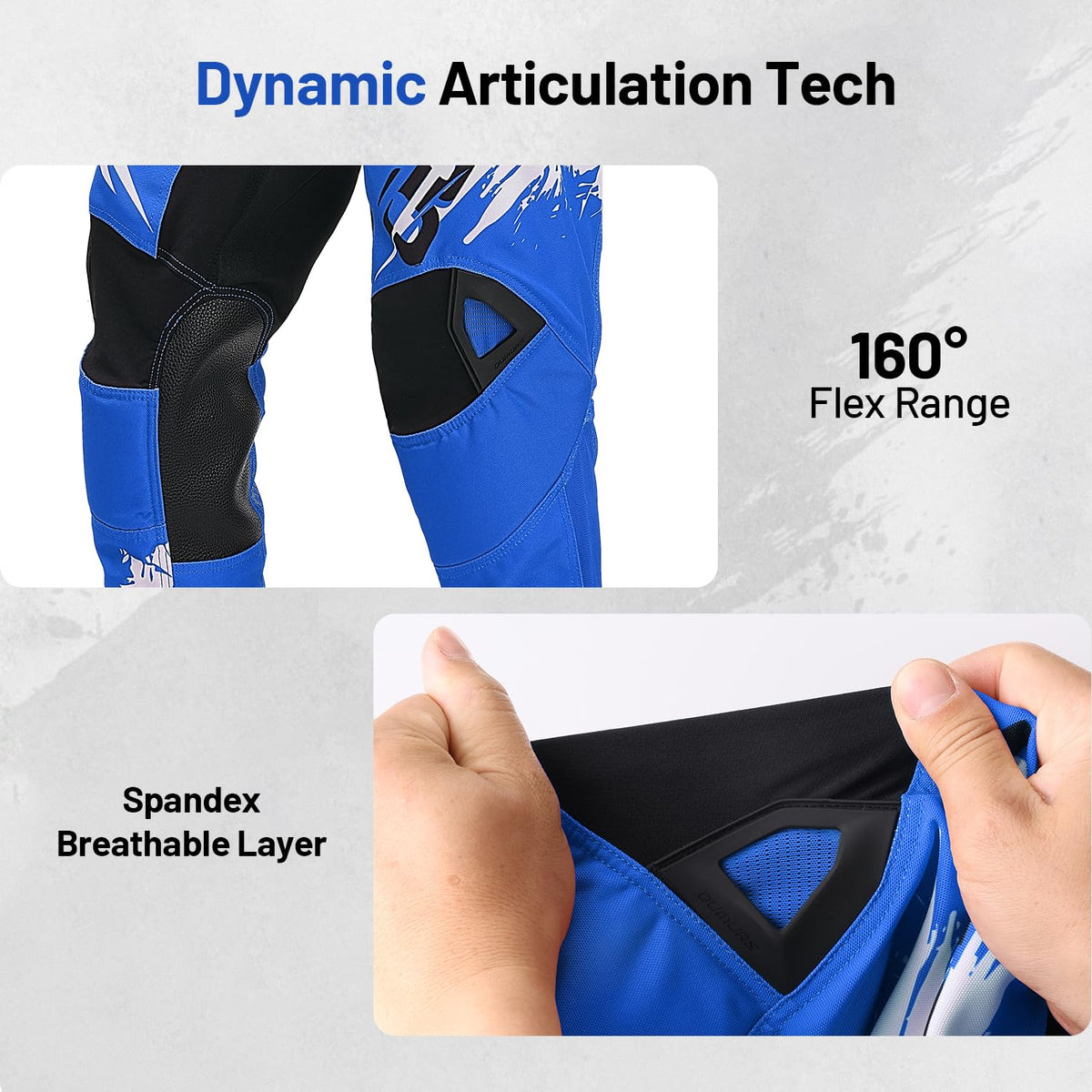Oumurs mesh ventilation lower leg panels providing airflow and cooling