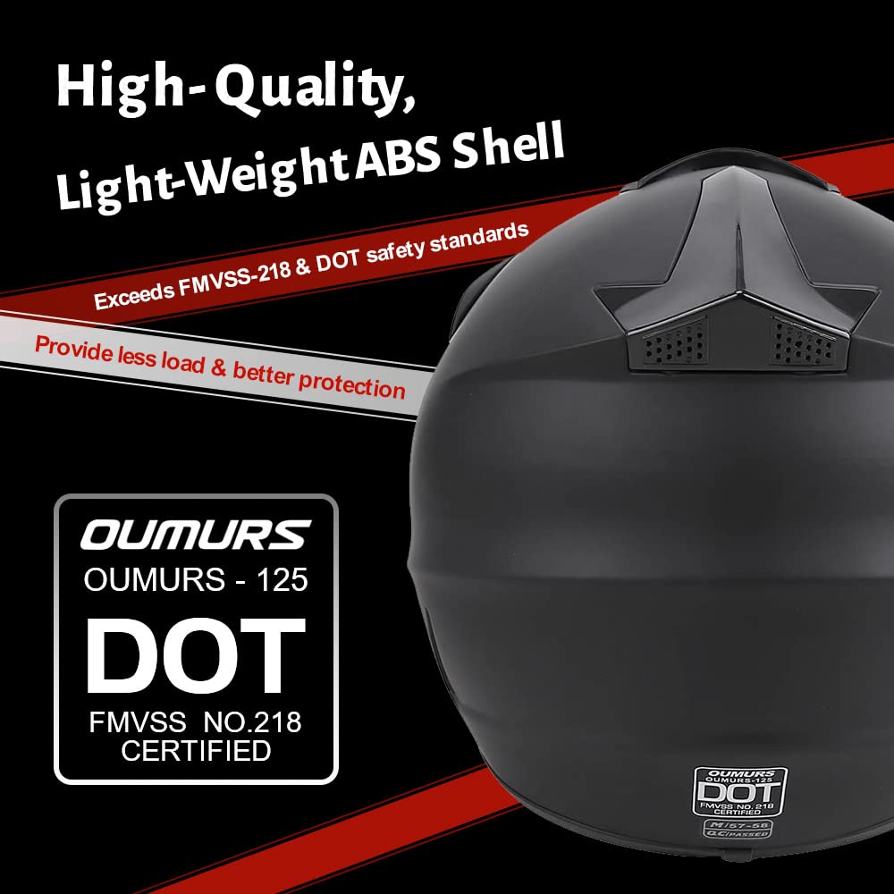 Oumurs helmet size comparison showing correct M fit for riders