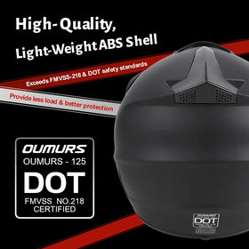 Oumurs helmet size comparison showing correct M fit for riders