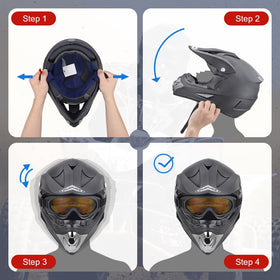 Oumurs helmet side profile with double D ring strap ensuring secure fit