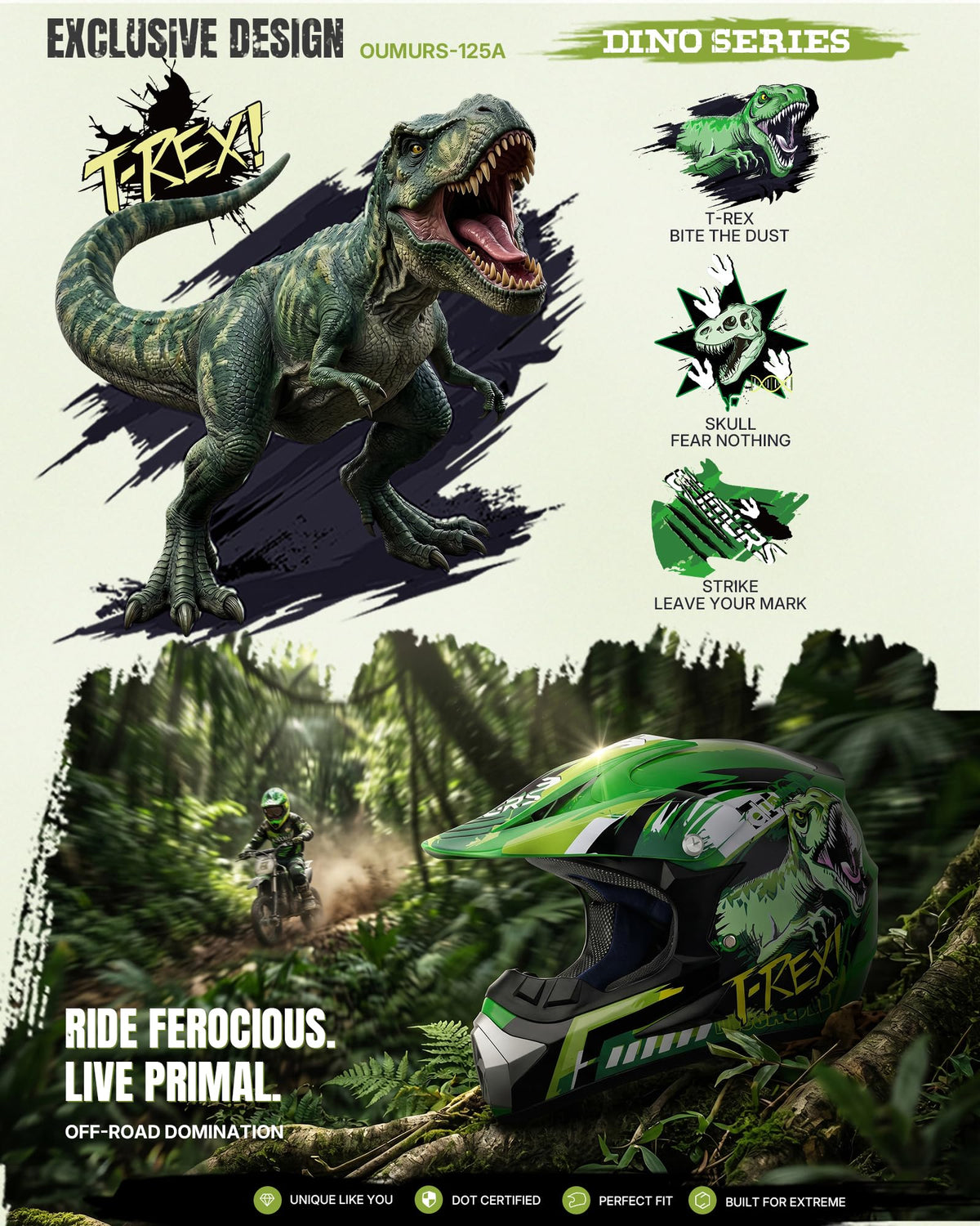 Oumurs helmet side profile with visor emphasizing sun reduction