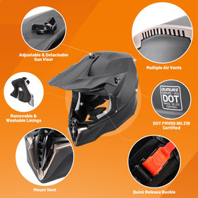 Oumurs visor detail highlighting adjustability and sun blockage