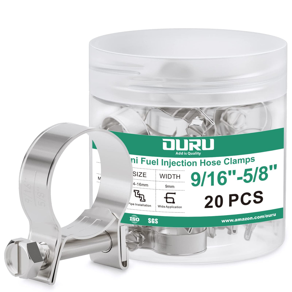 OURU front packaging showing 20pcs clamps and clear quantity benefit