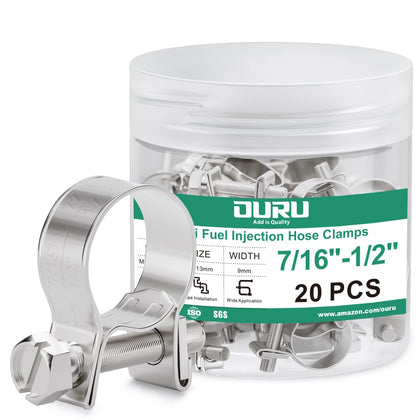 OURU front view of 20-piece clamp pack showing contents and labeling for reliability