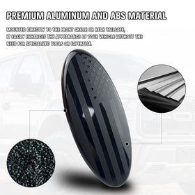 OUESAAS emblem side profile highlighting mounting pins and straightforward installation
