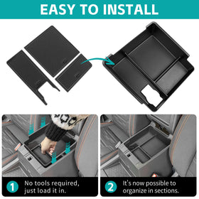 OUSUWO compartment layout top view organizing phones, coins and small items