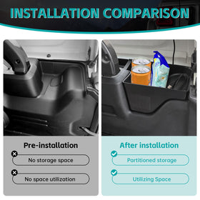 OUSUWO compartments top view displaying organized storage benefit