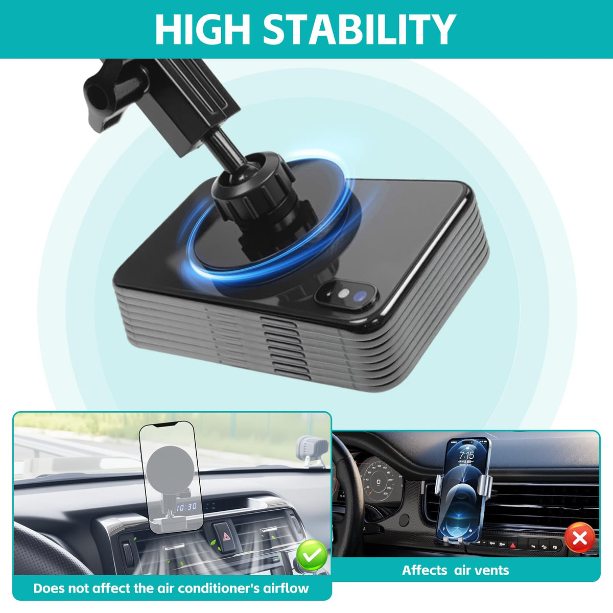 OUSUWO phone mounted for navigation showing improved visibility and hands-free use
