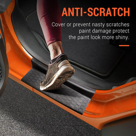 OUSUWO installed on Jeep front door sill demonstrating edge protection and clean fit