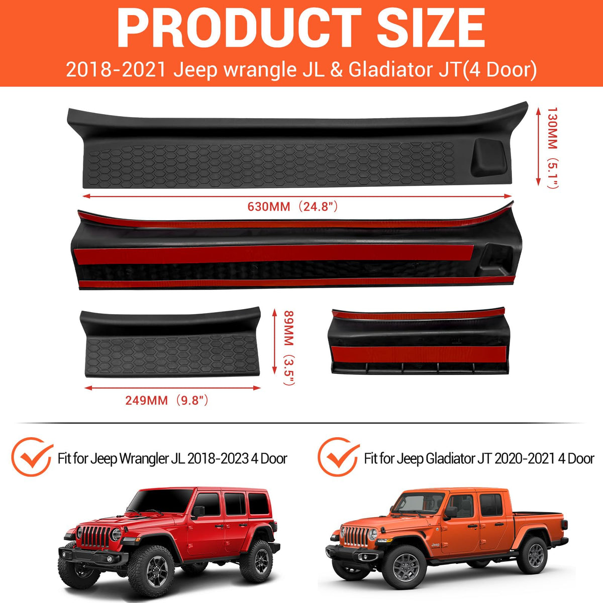 OUSUWO installed on Jeep rear door sill showing full coverage and corrosion defense