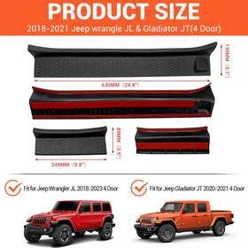 OUSUWO installed on Jeep rear door sill showing full coverage and corrosion defense