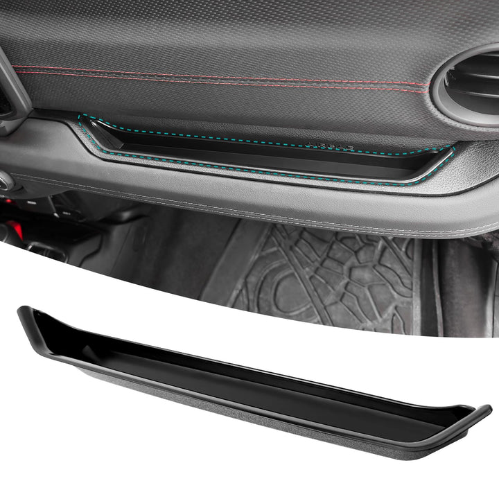 OUSUWO passenger-side tray front view showing neat fit and organized storage