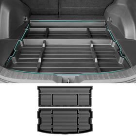 OUSUWO installed front view showing hidden storage and tidy trunk benefit
