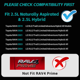 OUSUWO compatibility label showing fit for 2019–2025 RAV4 models clearly