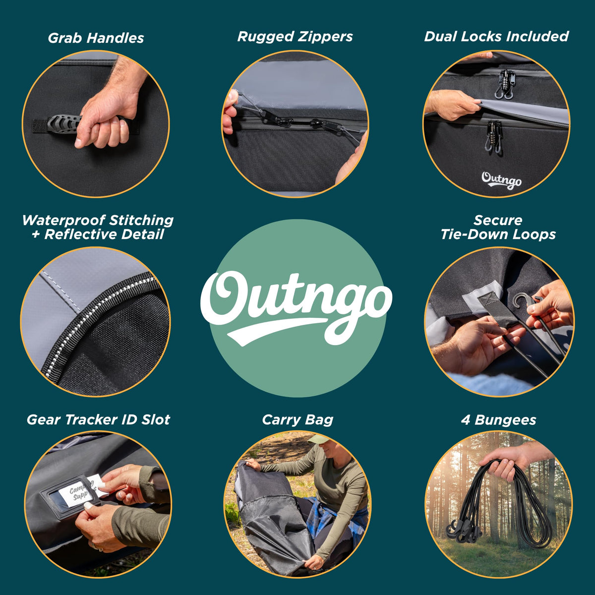 Outngo reflective strips illuminated at night for safer access