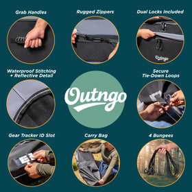 Outngo reflective strips illuminated at night for safer access