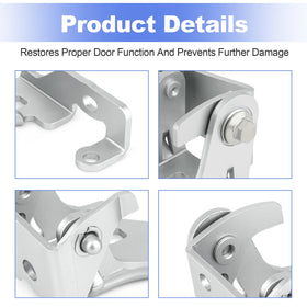 Outopakkle hinge installed on driver door demonstrating restored alignment