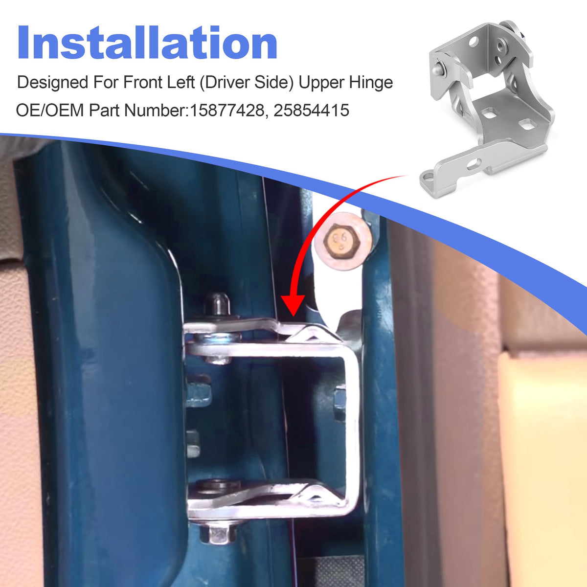 Outopakkle hinge with ruler scale showing correct dimensions for fitment