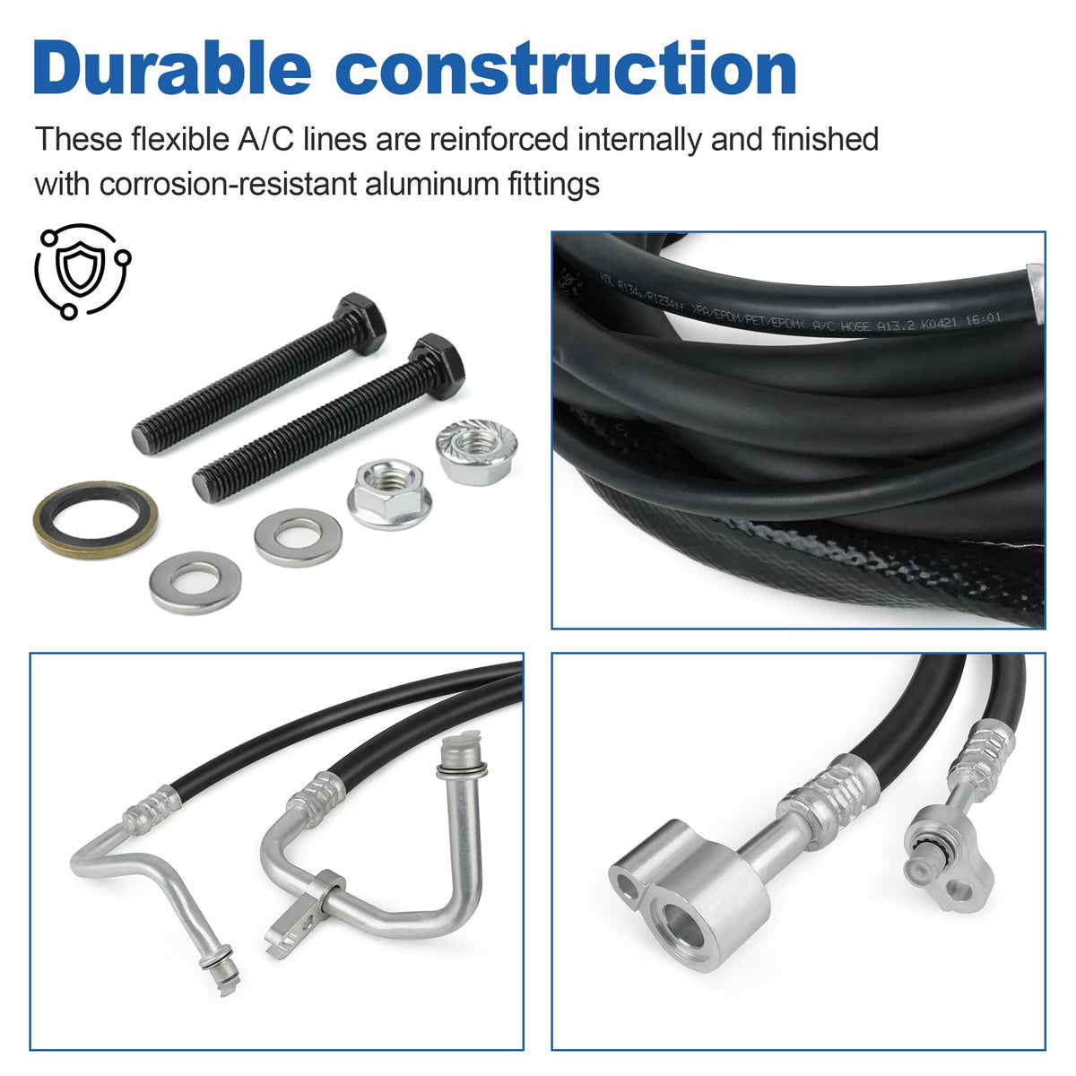 Outopakkle hose reinforcement texture showing durability and pressure stability