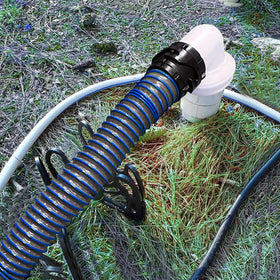 OUTPRIZE extended hose in campground use linking RV to sewer for reliable drainage