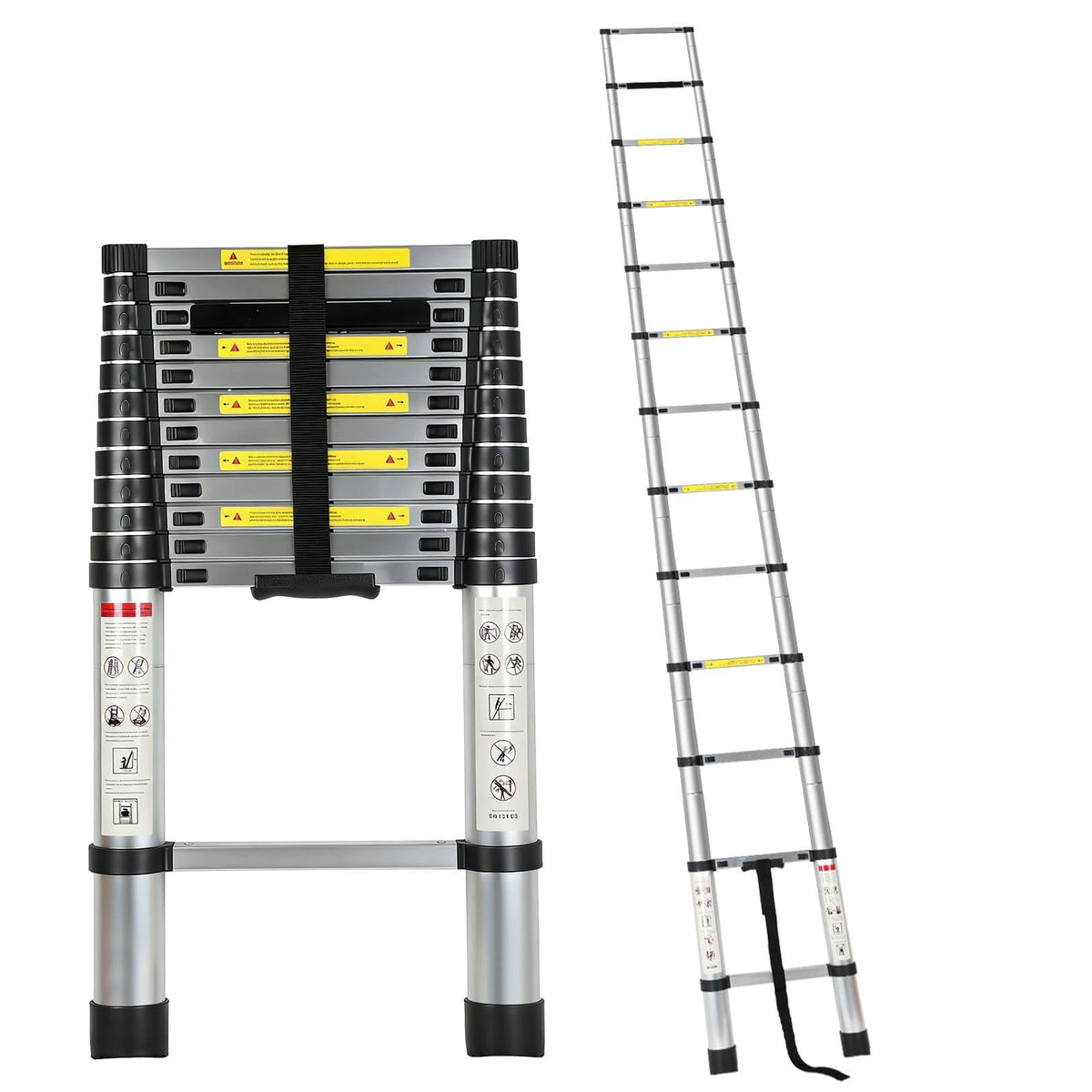 OUTPRIZE front view of ladder mounted on RV showing compact profile and convenience