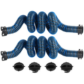 OUTPRIZE front view of packaged 20ft sewer hose extension showing length and caps benefits