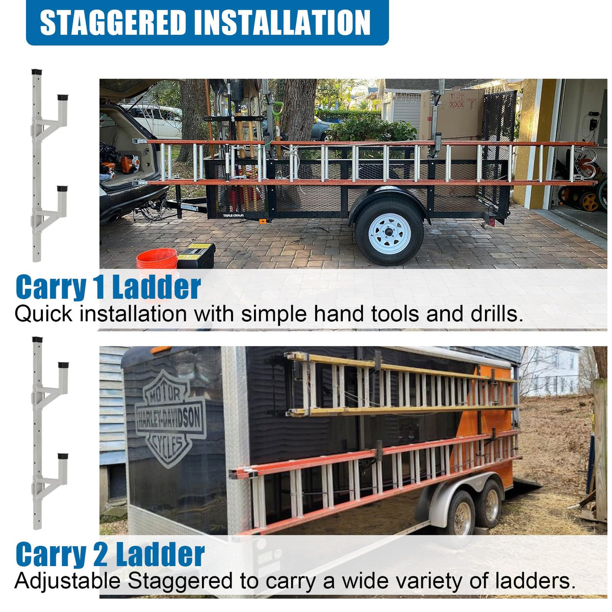 OUTPRIZE rack installed with ladder showing easy access and space saving benefit