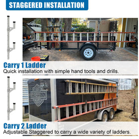OUTPRIZE rack installed with ladder showing easy access and space saving benefit