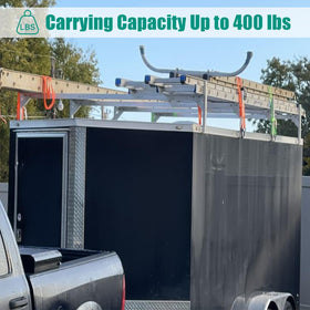 OUTPRIZE carrying ladder on rack side view for safe hauling