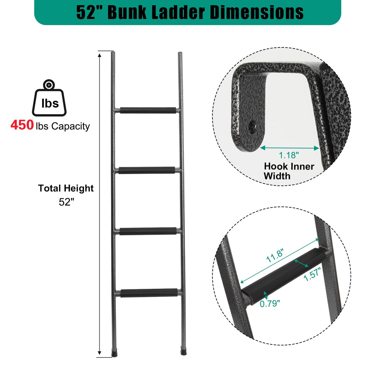 OUTPRIZE close-up of step with anti-slip rubber pad highlighting safer footing benefit
