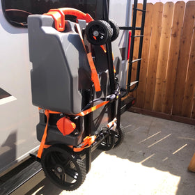 OUTPRIZE installed at campsite illustrating accessible storage and space saving