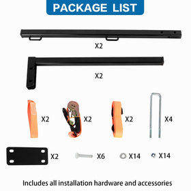 OUTPRIZE carrier next to common objects showing size and fit on RV bumper