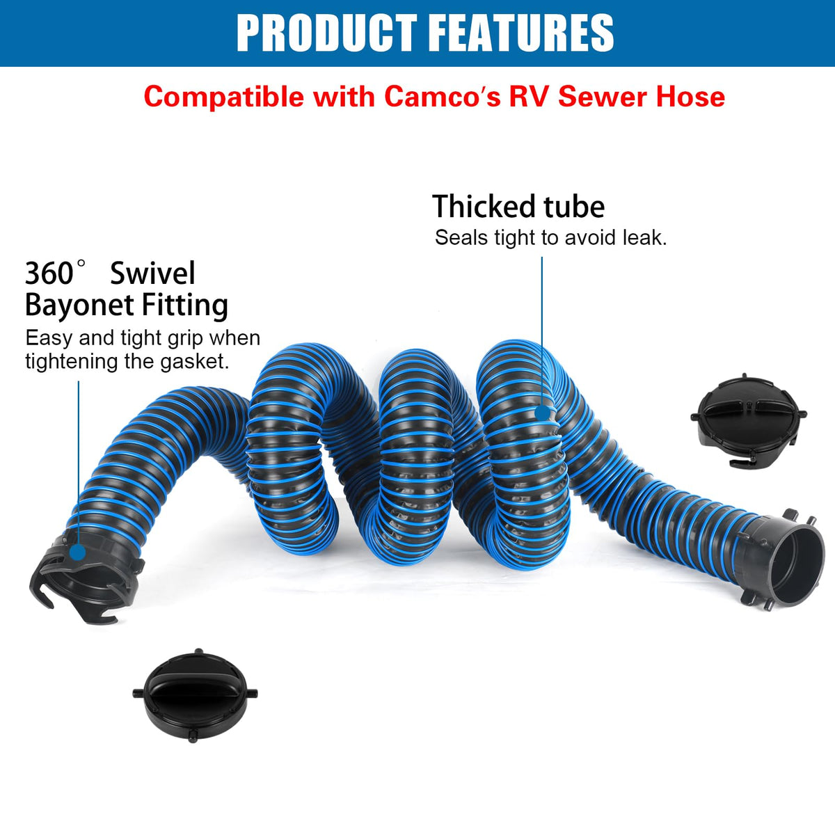 OUTPRIZE two hose storage caps displayed for clean, sealed storage benefit