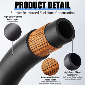 Outus hose end cut showing printed size, quick installation verification