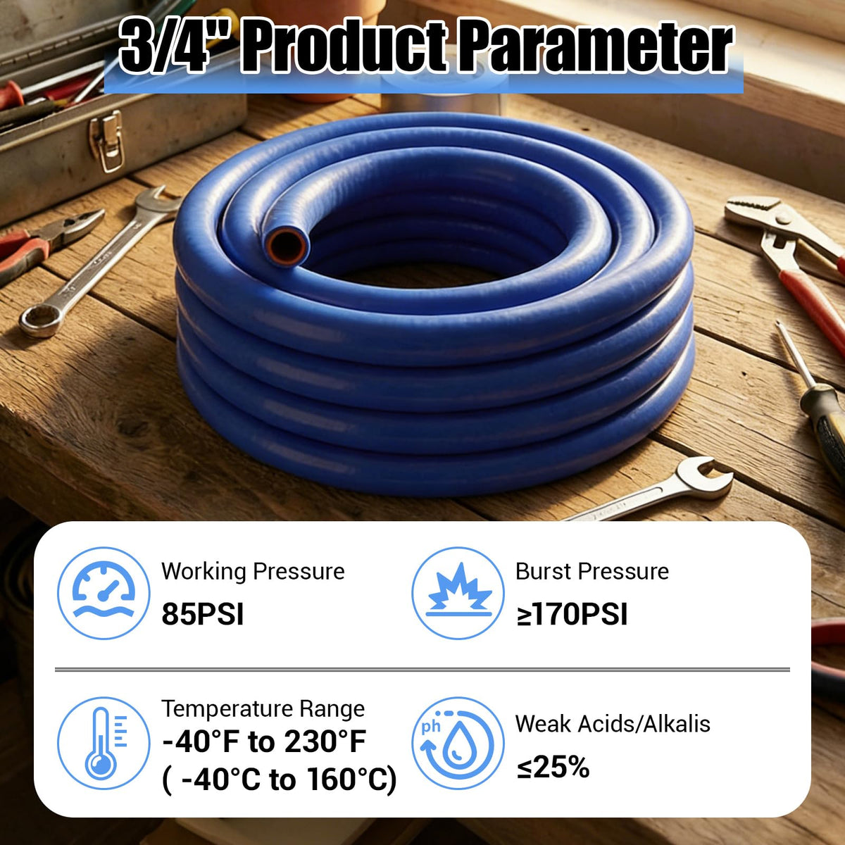 Outus hose trimmed and clamped on fittings demonstrating easy custom installation