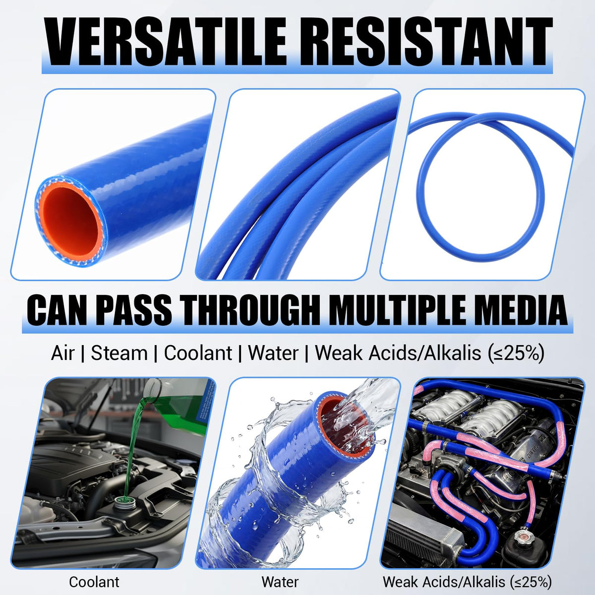Outus hose reinforcement braid close-up showing strength and pressure resistance benefit