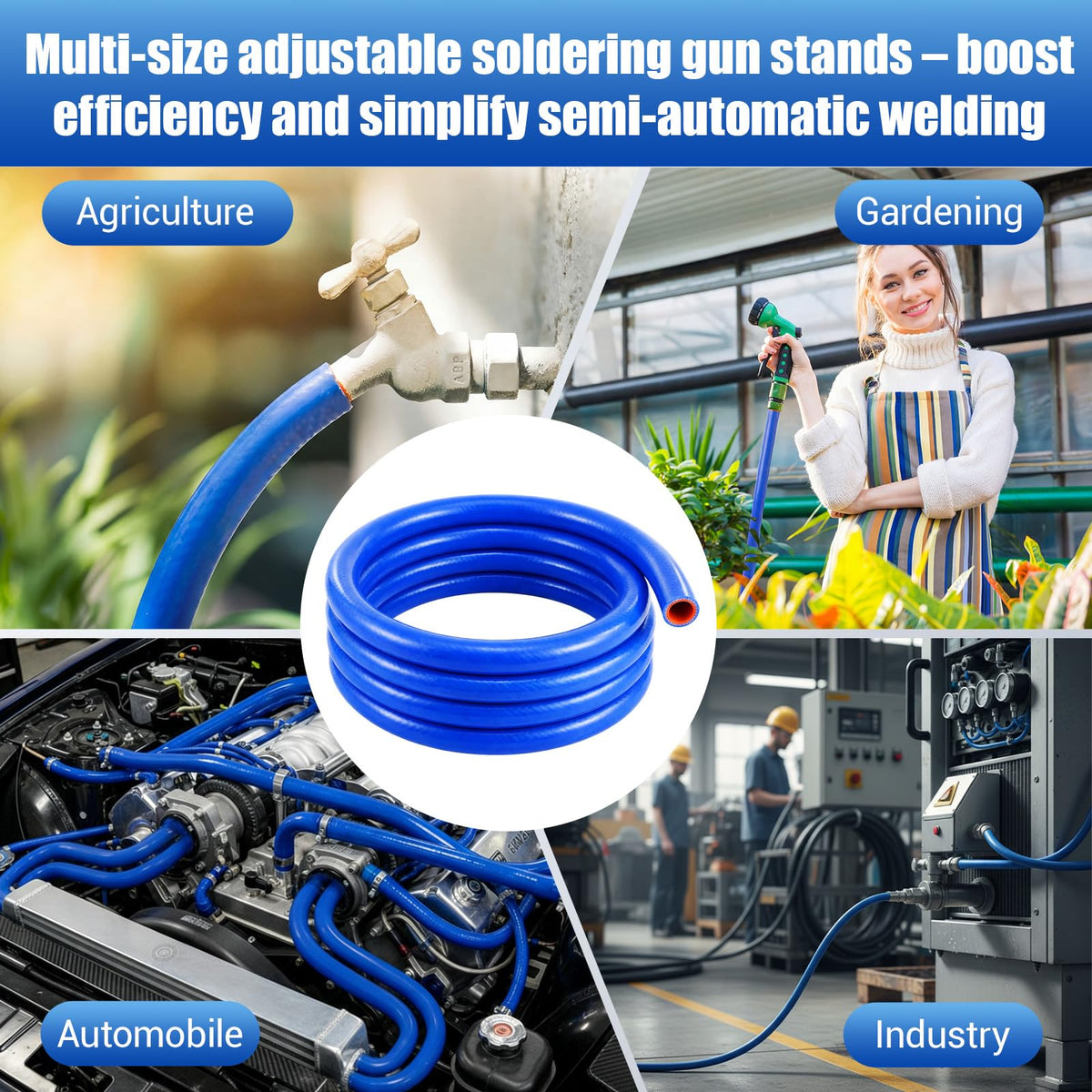 Outus hose in garage repair scene showing ready-to-use replacement benefit