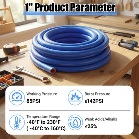 Outus hose next to ruler showing 1 inch inner diameter scale and fit verification