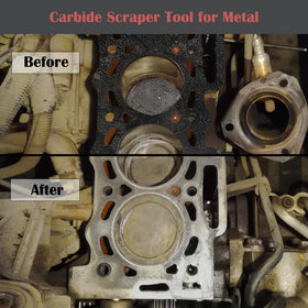 OUXIO scrapers on a workbench in a garage setting showing practical use and tool readiness