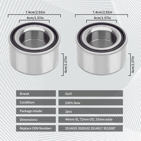 OuYi bearing close-up of seal and race for precise OEM fit and reduced noise