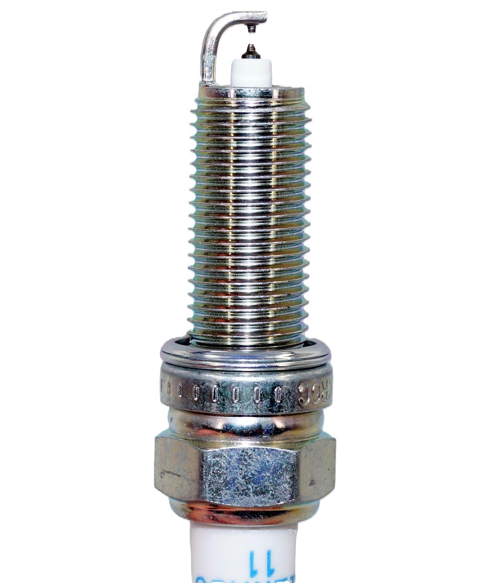 OVERSTOCKDIRECT NGK side profile showing threads and washer ensuring secure cylinder head seal