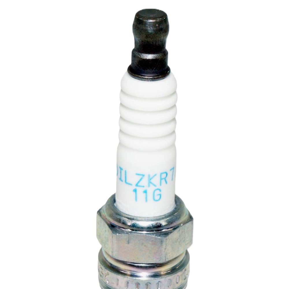 OVERSTOCKDIRECT NGK close-up of iridium tip, highlights durable fine electrode for longevity