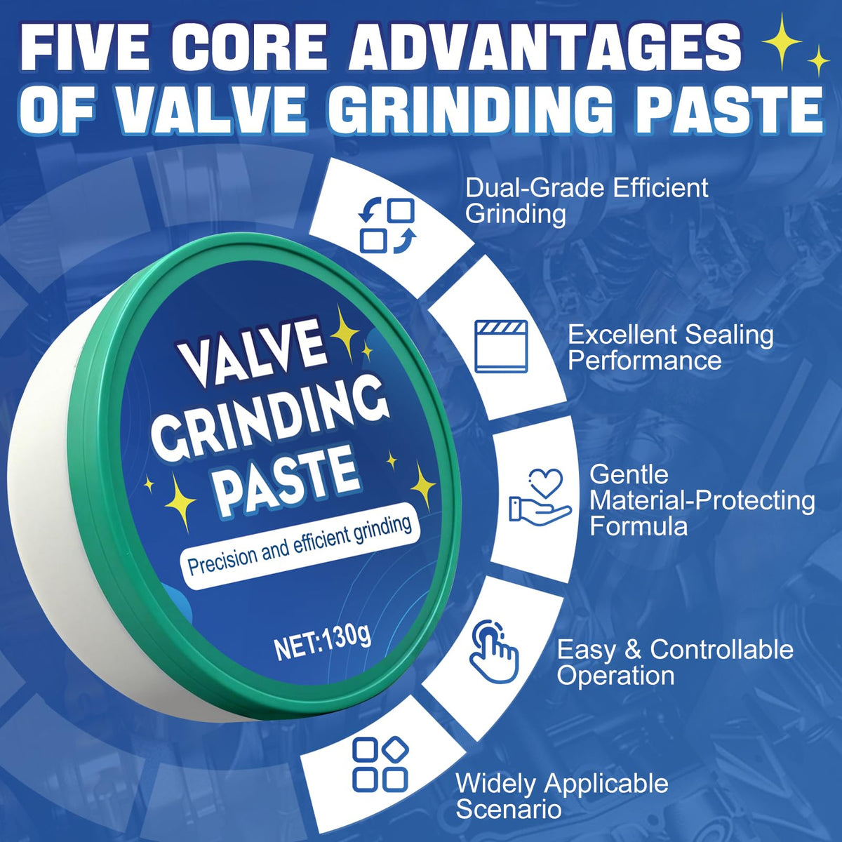 OverZyn coarse grinding paste jar close-up showing aggressive carbon removal