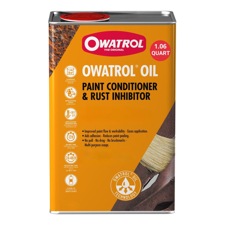 OWATROL bottle front view showing 34 oz container and clear product benefit