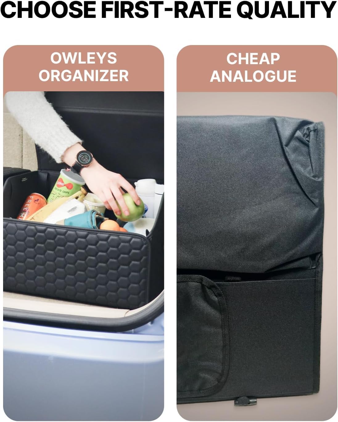Owleys organizer in a road trip scene showing tidy cargo and convenience benefit