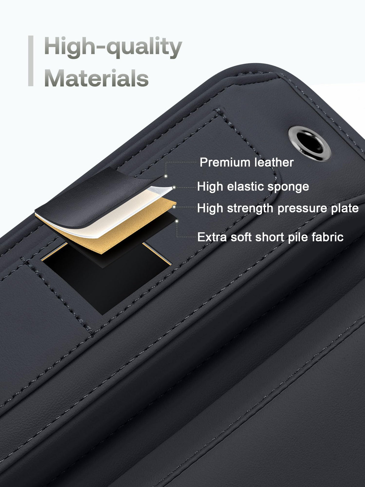 Owntow card slots with cards inserted for easy-access organization benefit