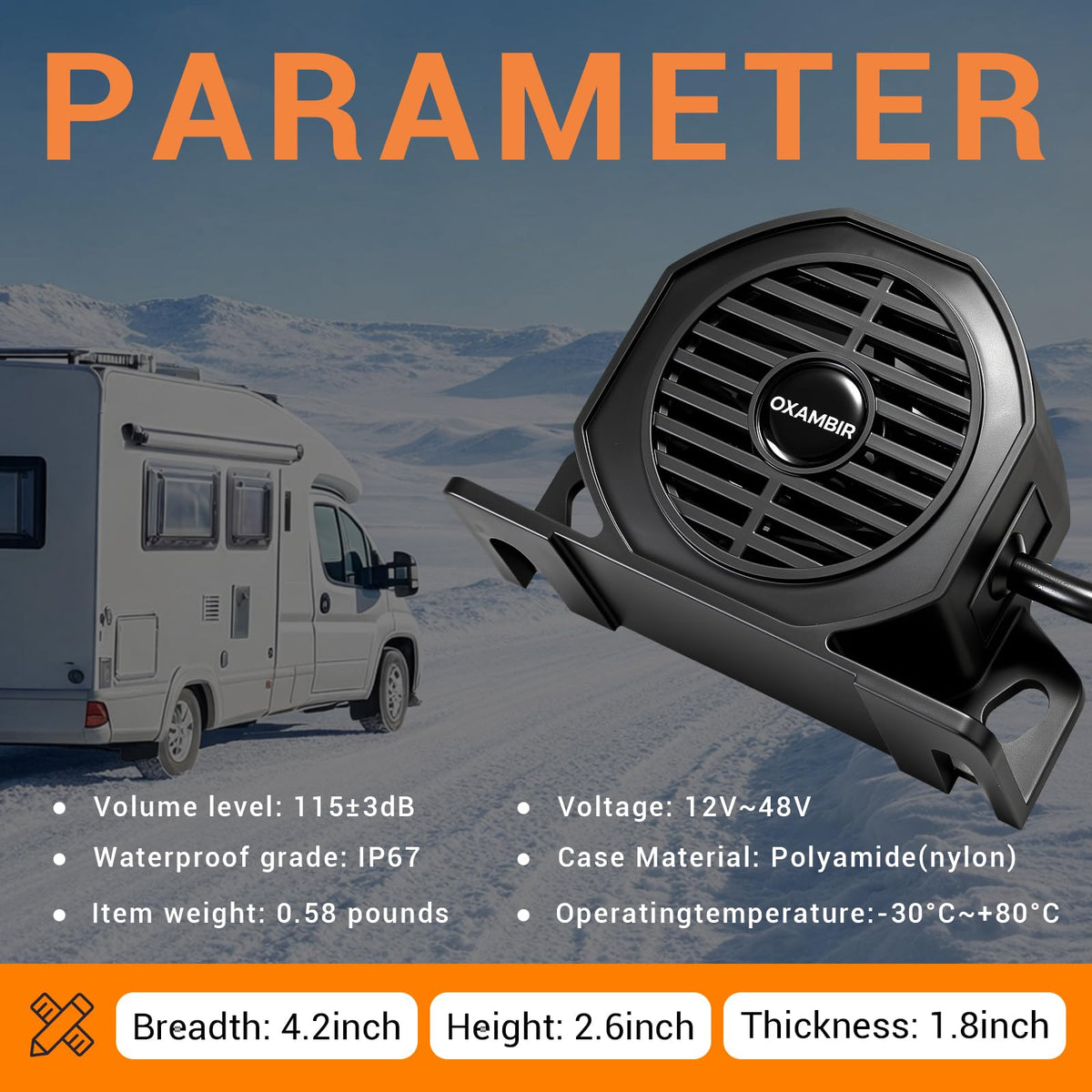 OXAMBIR installed on truck rear illustrating audible warning for safer reversing